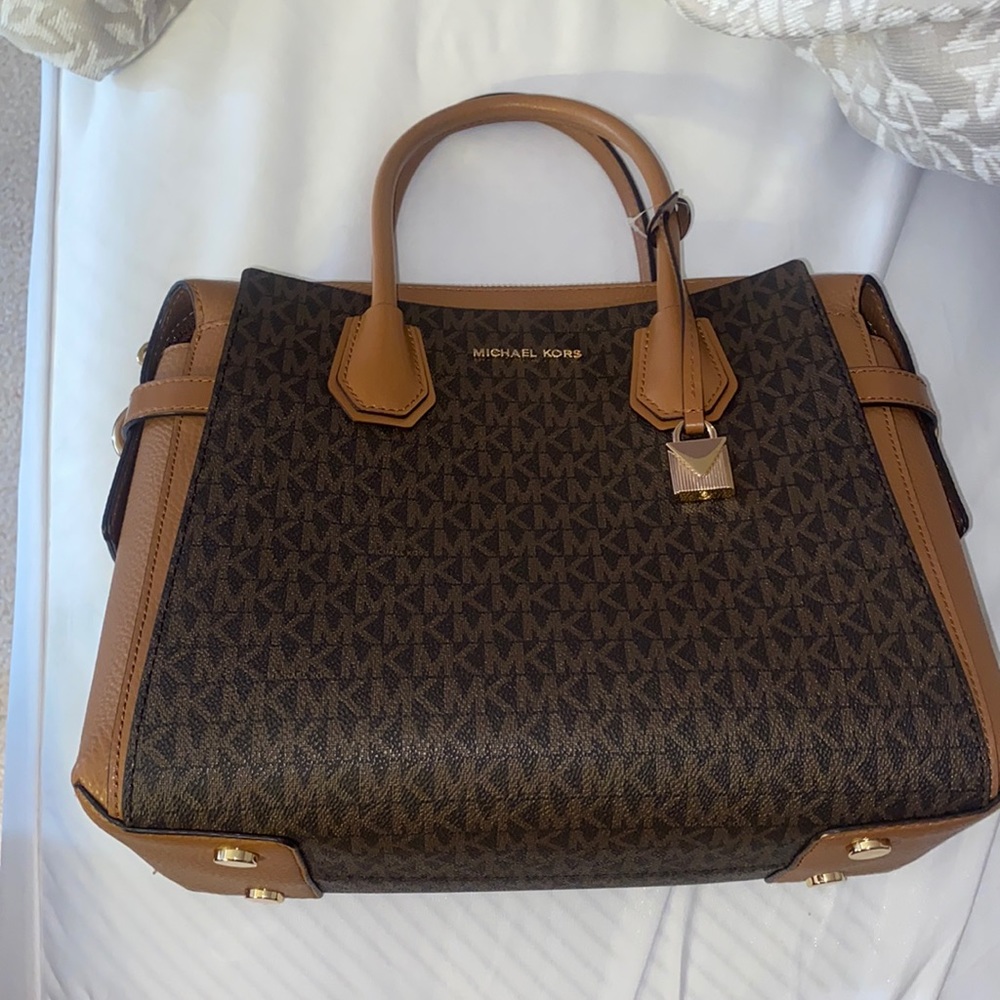 Michael Kors Medium Mercer Logo Belted Satchel
